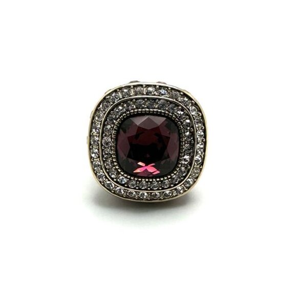 Heidi Daus "Take That" Multi-Crystal Hot Pink Cocktail Statement Ring Size 5 - Picture 2 of 5